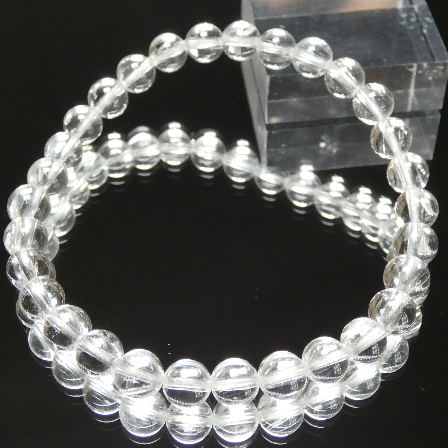 ホワイトトパーズ 天然色加熱無 ブレスレット 5A 内周16㎝ 直径約6.3mm
