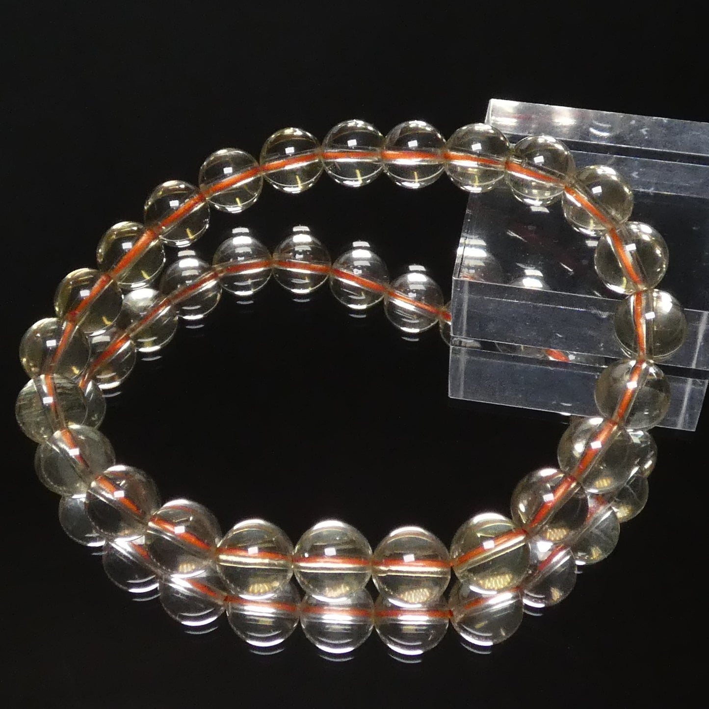 レモンシトリン ブレスレット 5A 内周16㎝ 直径約7.8mm【B1397】