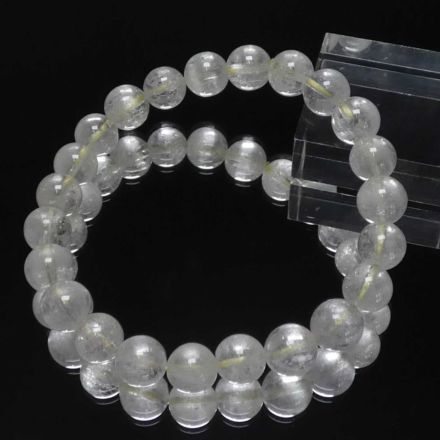 ヒデナイト リチア輝石 ブレスレット 4A 内周15.5㎝ 直径約8.4mm【B2264】