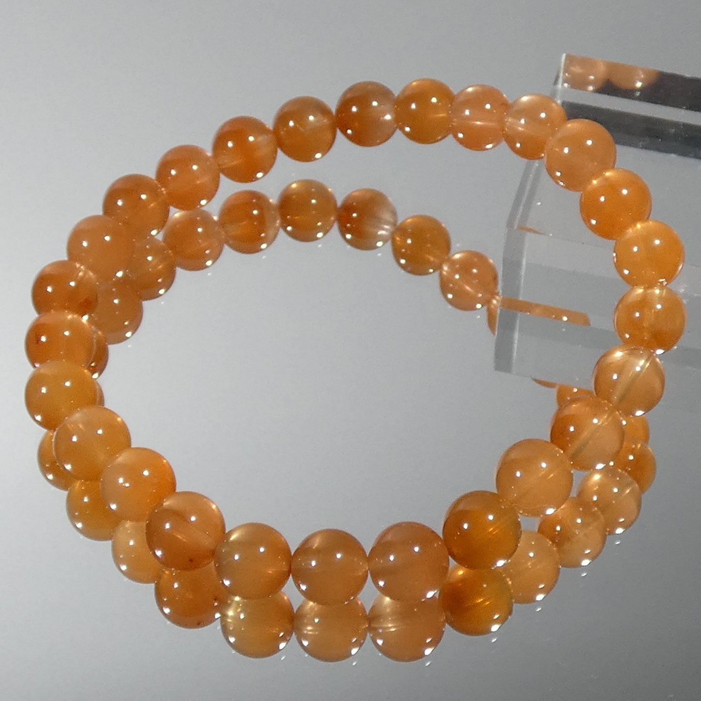 レッドラビットヘアクォーツ ブレスレット 5A 内周16㎝ 直径約7.2mm【B0057】
