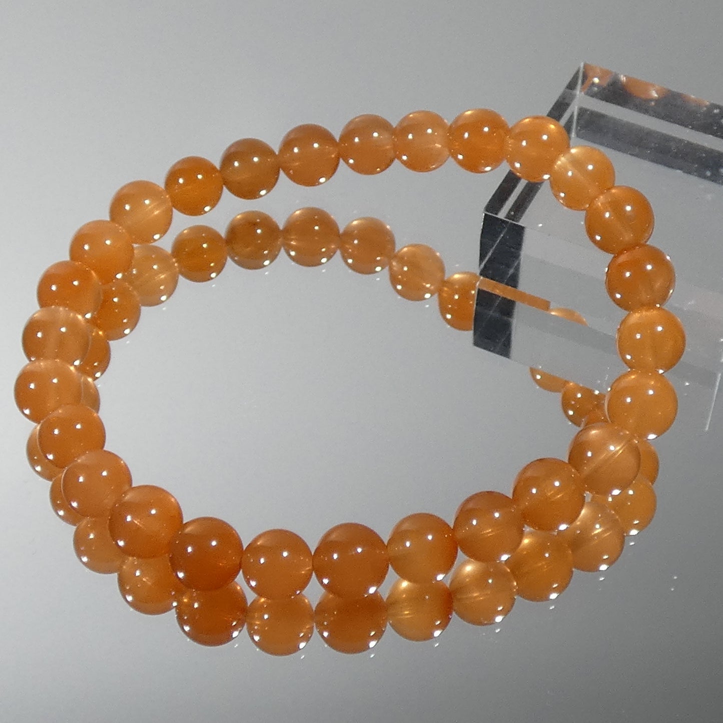レッドラビットヘアクォーツ ブレスレット 5A 内周16.5㎝ 直径約7.2mm【B0056】