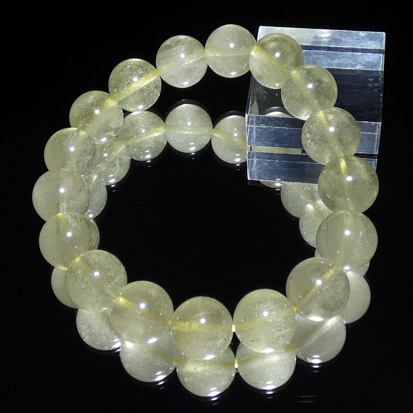 リビアングラス ブレスレット エジプト産 4A 内周16.5㎝ 直径約12.0mm【B0214】