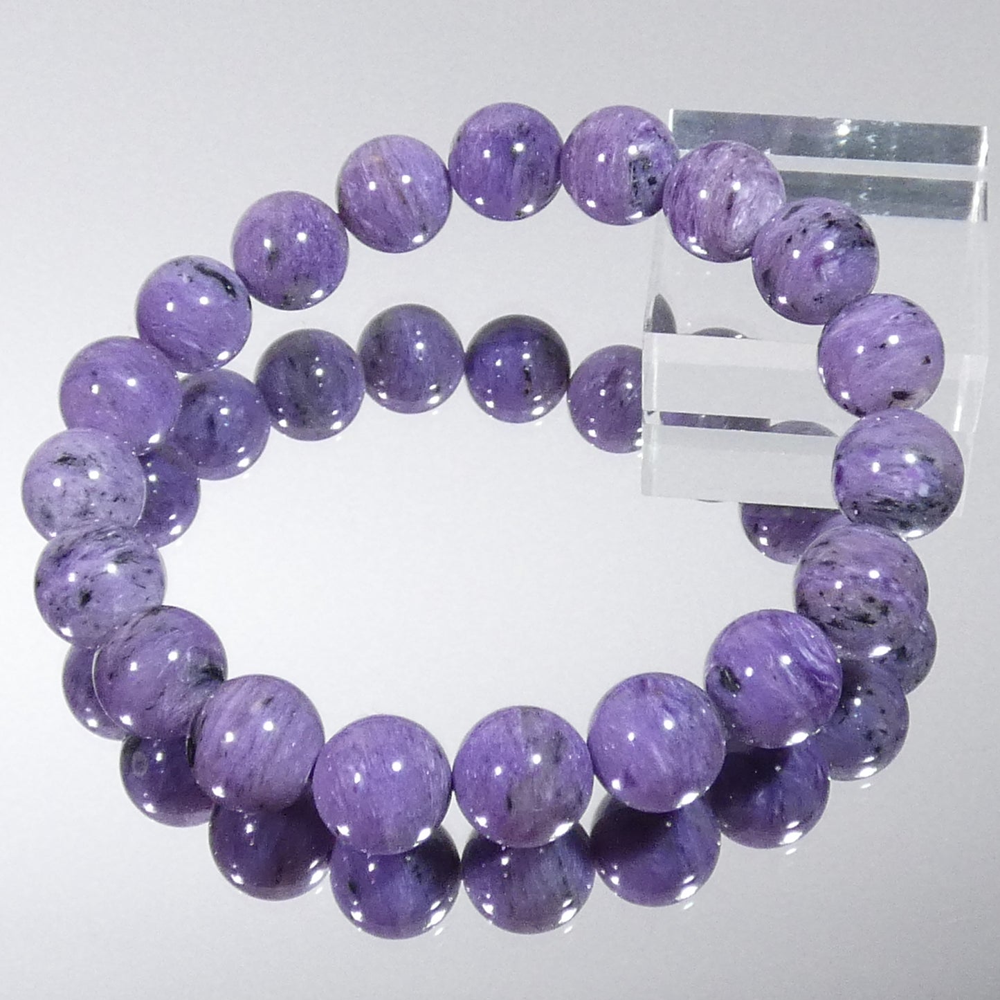 チャロアイト ブレスレット ロシア産 3A 内周17㎝ 直径約10.8mm【B0190】