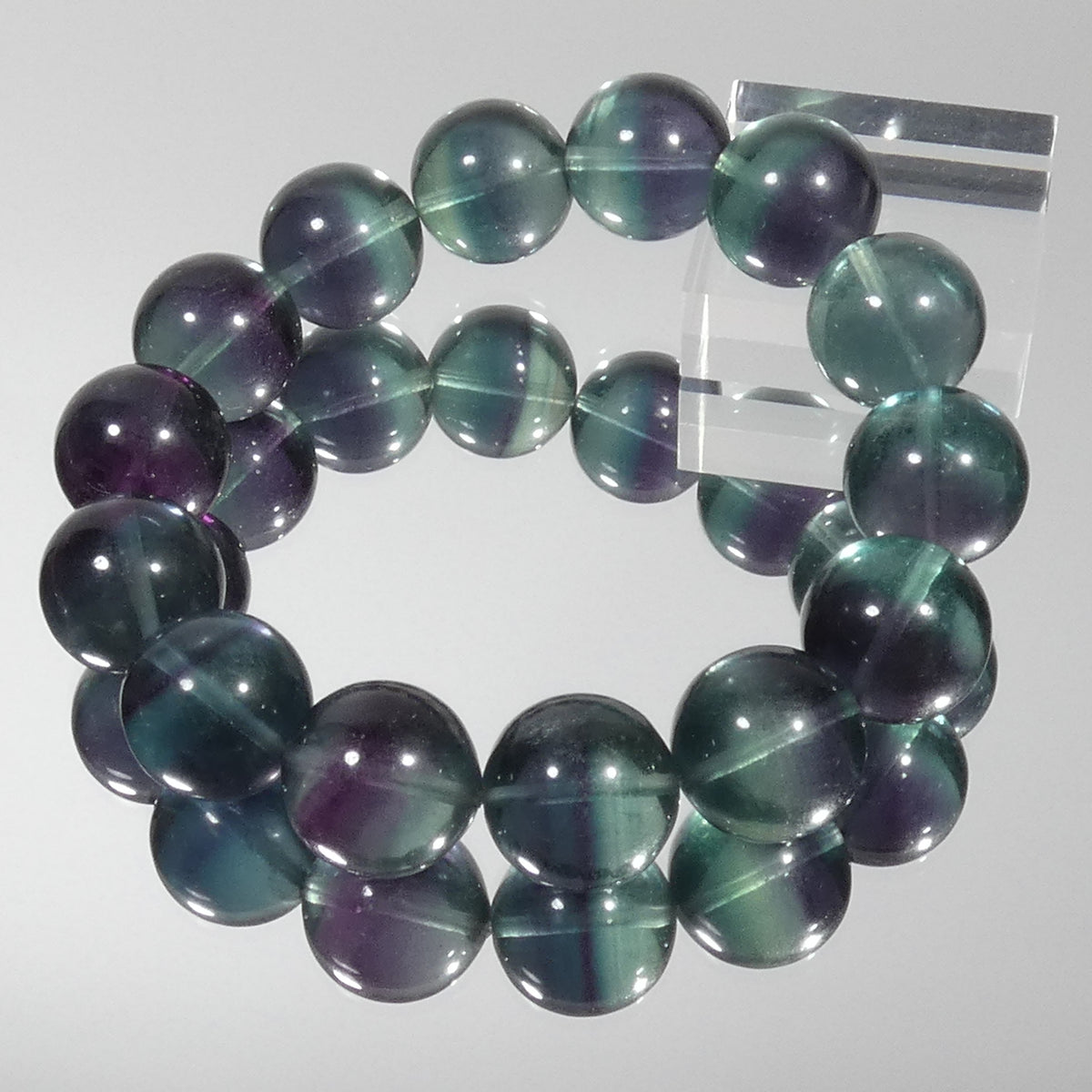 ブルーフローライト ブレスレット 5A 内周15.5㎝ 直径約14.5mm【B0301】