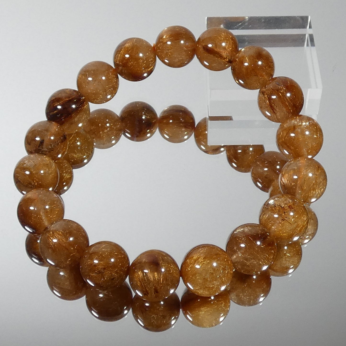 ブロンズルチル ブレスレット ブラジル産 5A 内周17㎝ 直径約11.6mm【B0545】