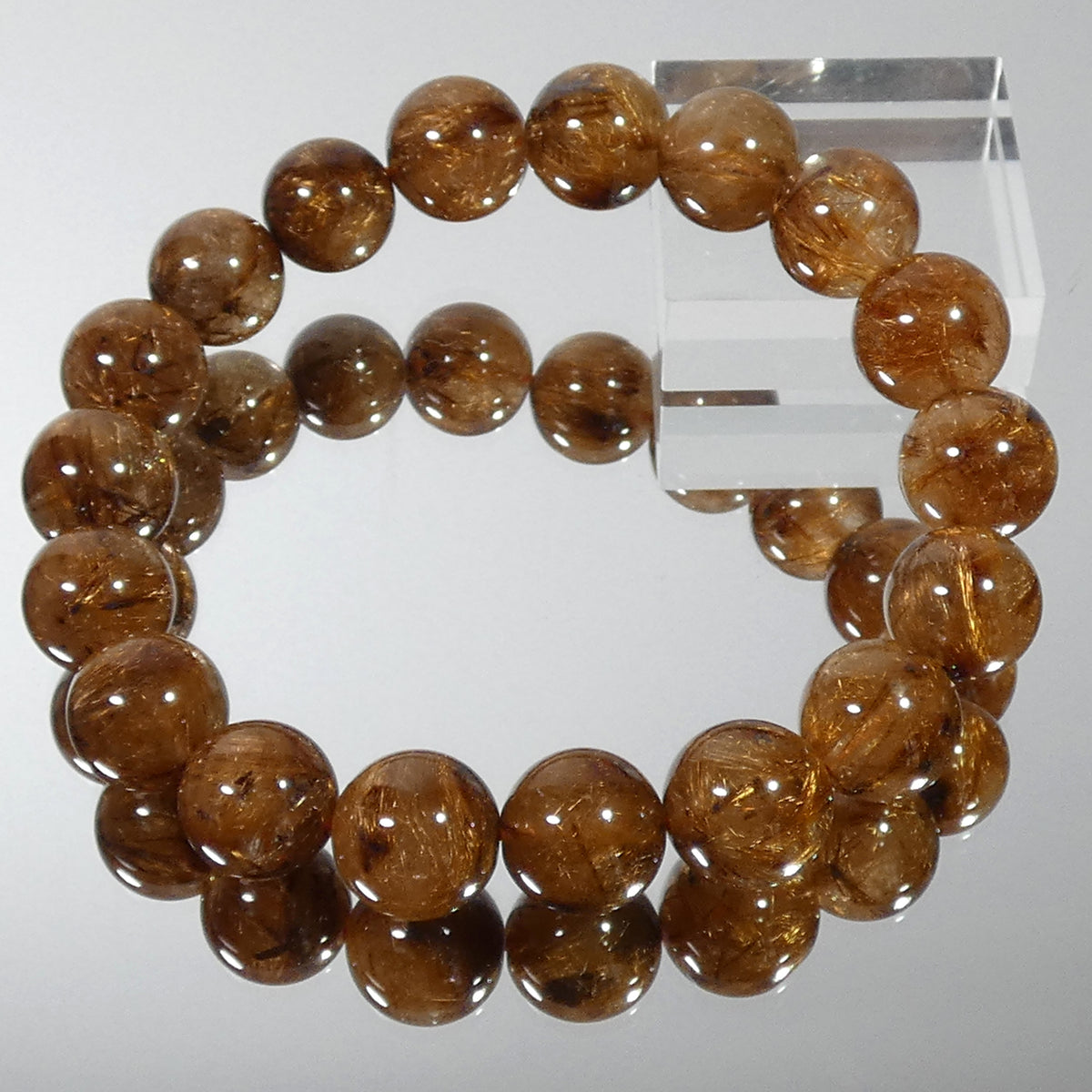 ブロンズルチル ブレスレット ブラジル産 5A 内周16.5㎝ 直径約11.5mm【B0546】
