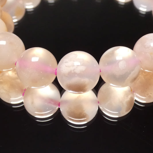 桜アゲート ブレスレット マダガスカル産 内周17㎝ 直径約10.4mm