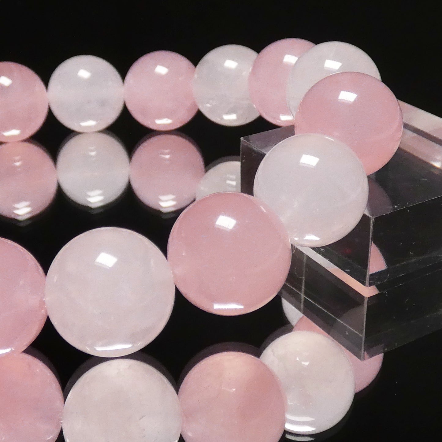 ローズクォーツ ブレスレット ブラジル産 4A 内周18㎝ 直径約13.8mm