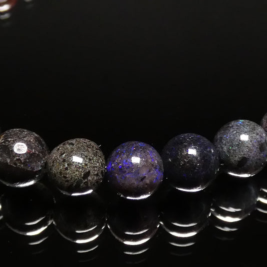 ブラックオパール ブレスレット オーストラリア産 内周16㎝ 直径約6.0mm