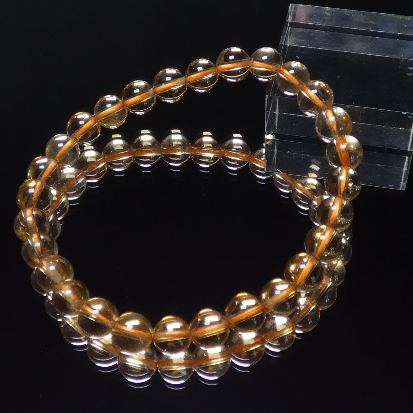 シトリン黄水晶  ブレスレット 5A 内周16㎝  直径約6.8mm