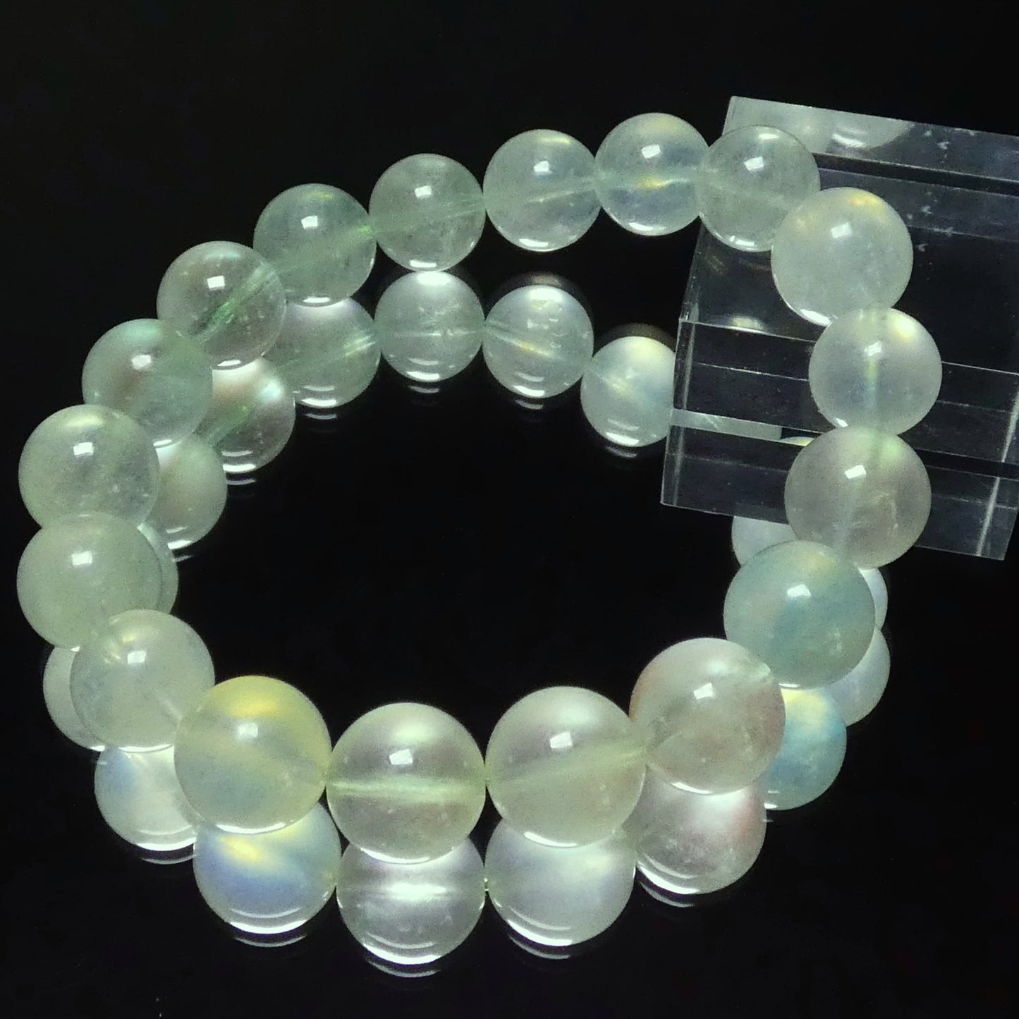 グリーンベリルアクアマリン ブレスレット 4A 内周15.5㎝ 直径約10.5mm