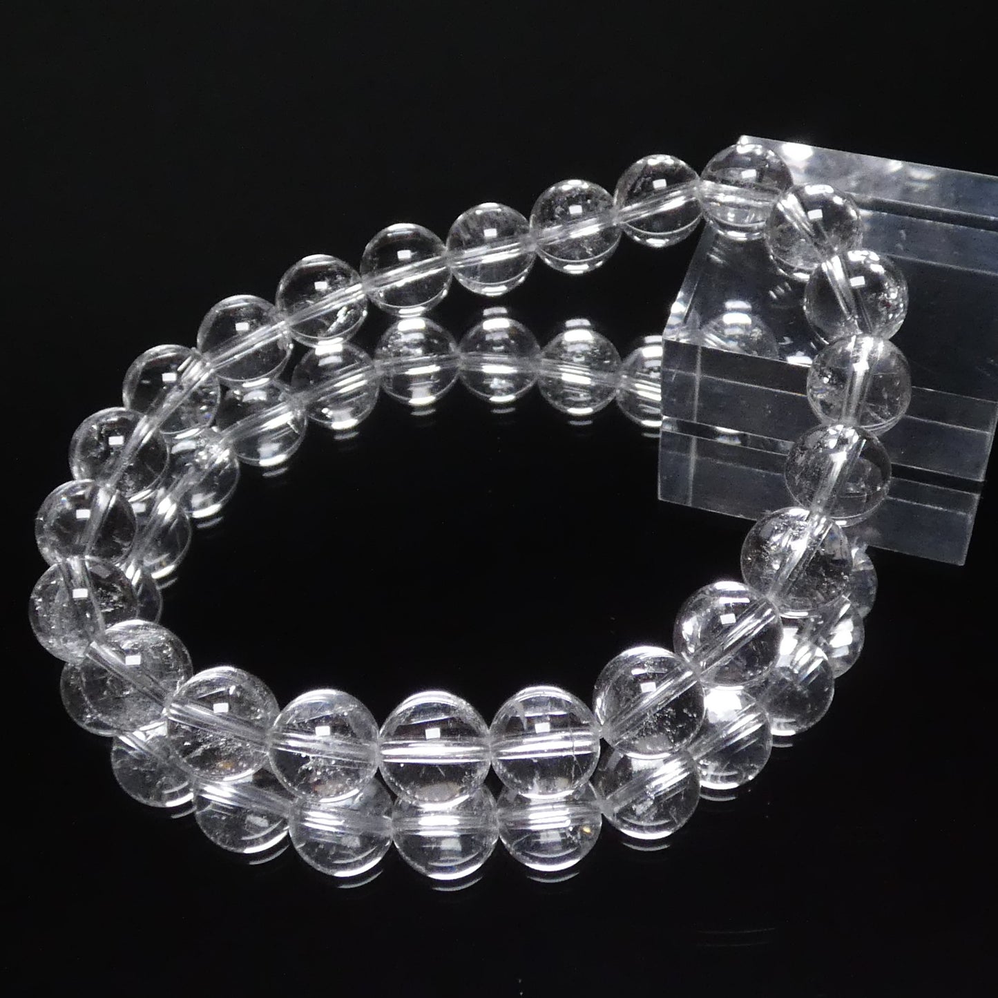 天然クラック本水晶 ブレスレット ブラジル産 3A 内周17㎝ 直径約8.6mm