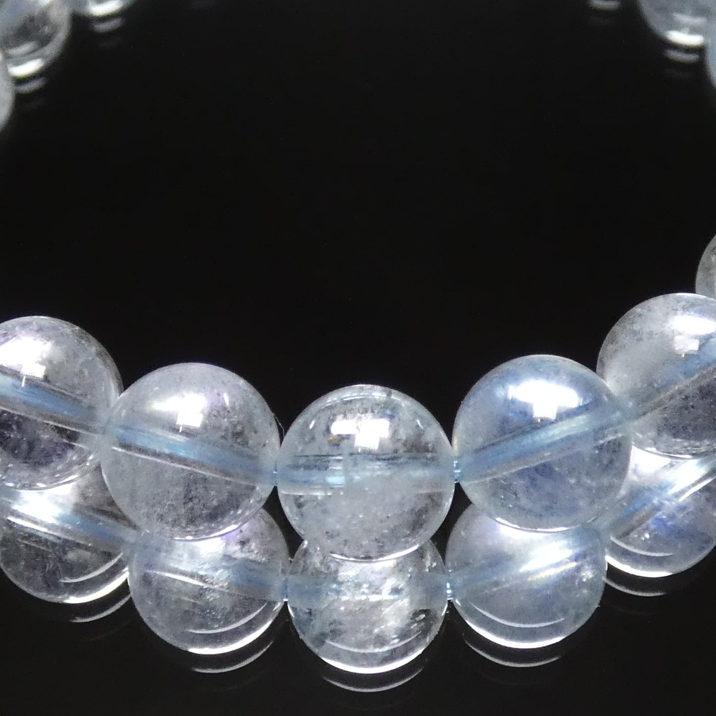 アイスアクアマリン ブレスレット 4A 内周16㎝ 直径約8.2mm【B1618】