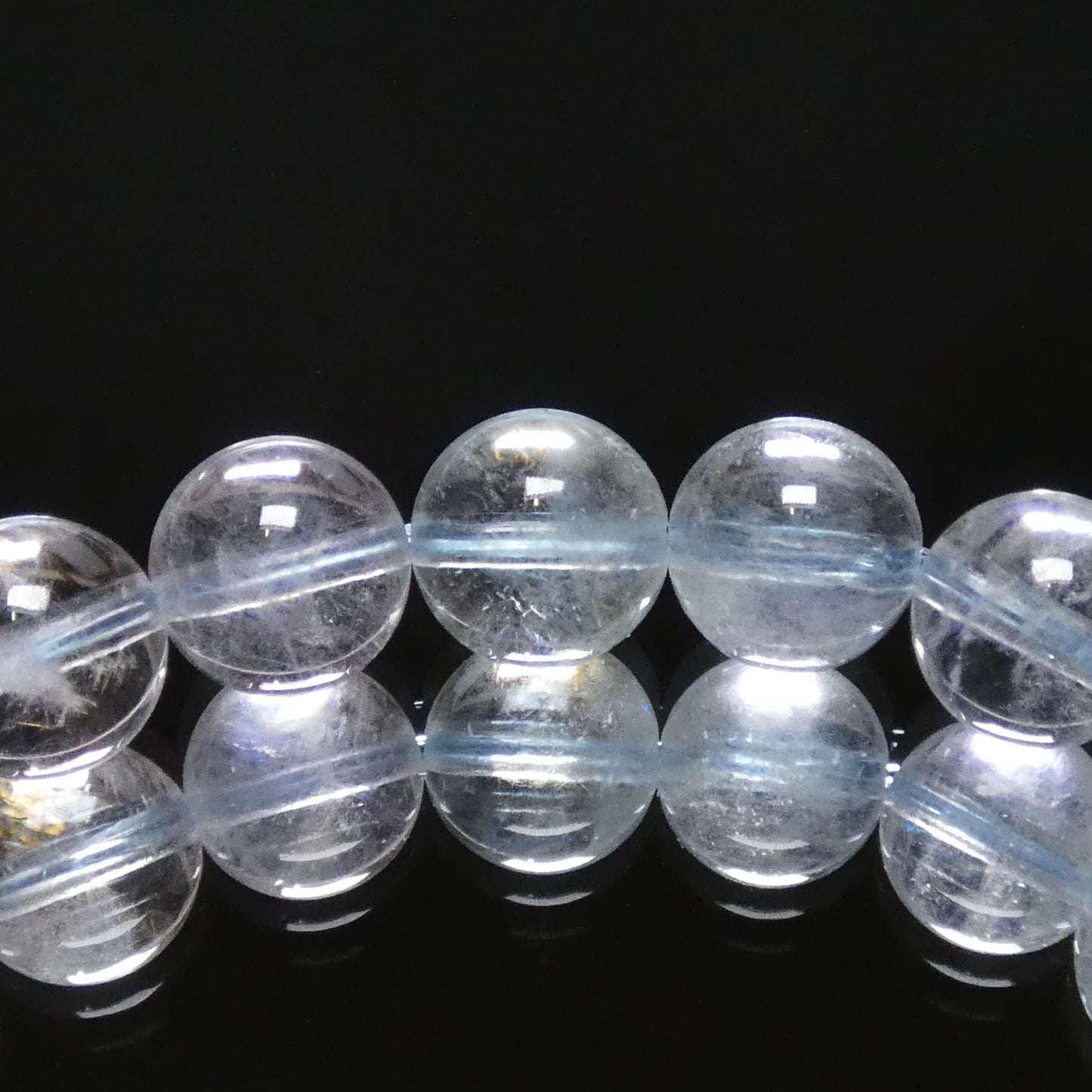 アイスアクアマリン ブレスレット 4A 内周16㎝ 直径約8.2mm【B1618】