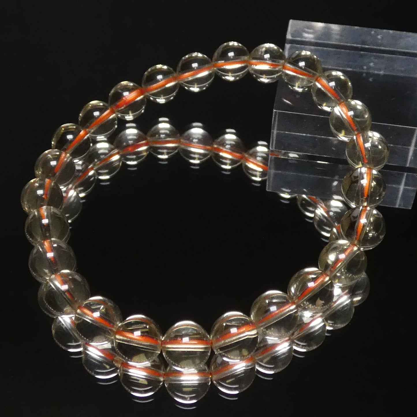 レモンシトリン ブレスレット 5A 内周16㎝  直径約7.6mm【B1328】