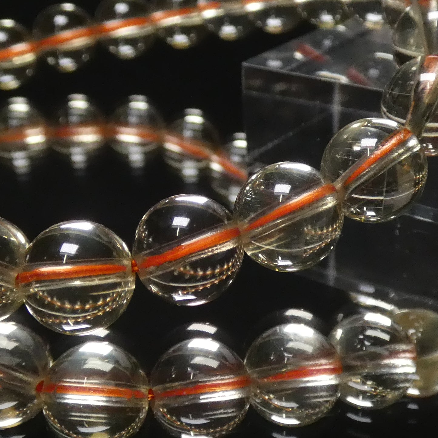 レモンシトリン ブレスレット 5A 内周16㎝  直径約7.8mm【B1397】