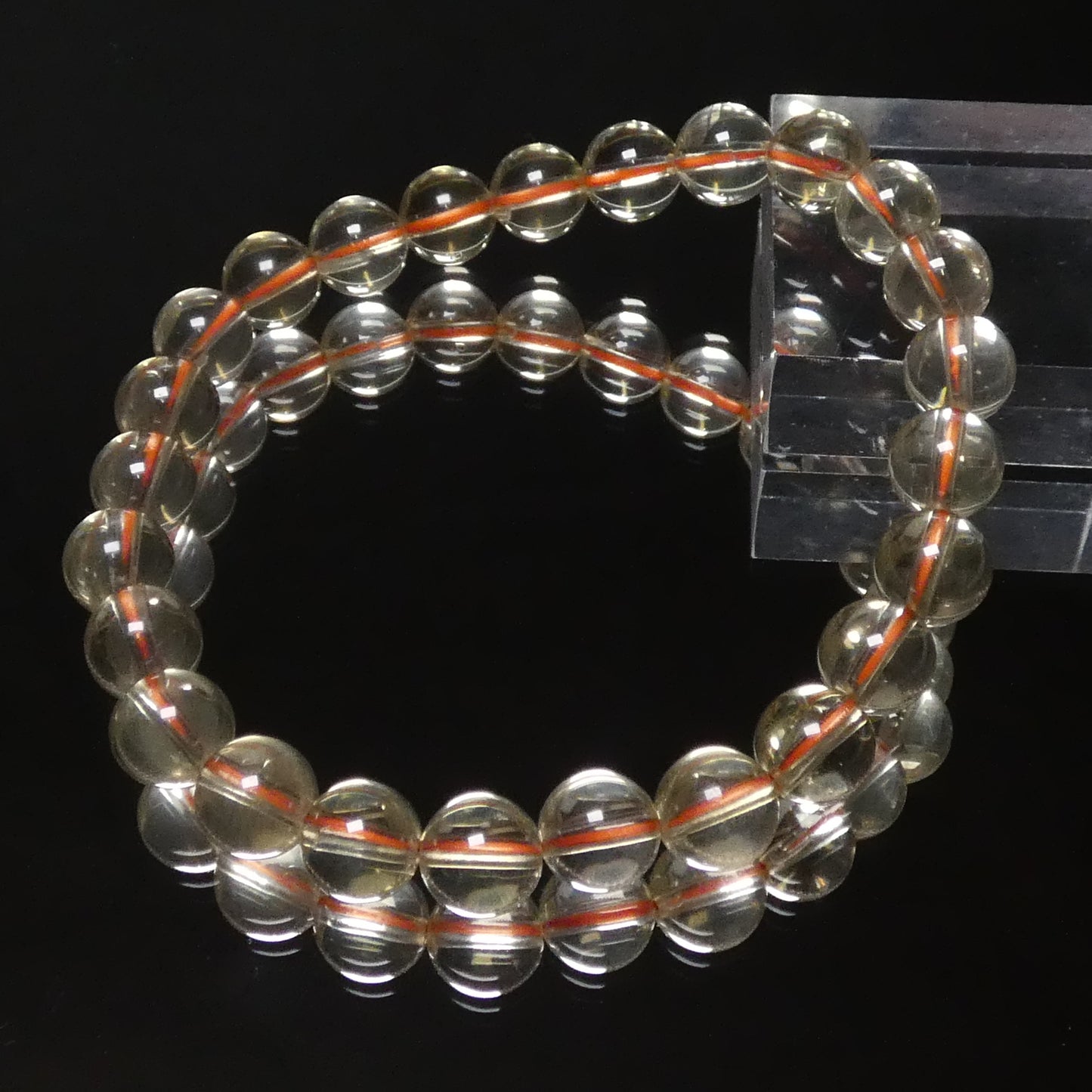 レモンシトリン ブレスレット 5A 内周16㎝  直径約7.6mm【B1717】