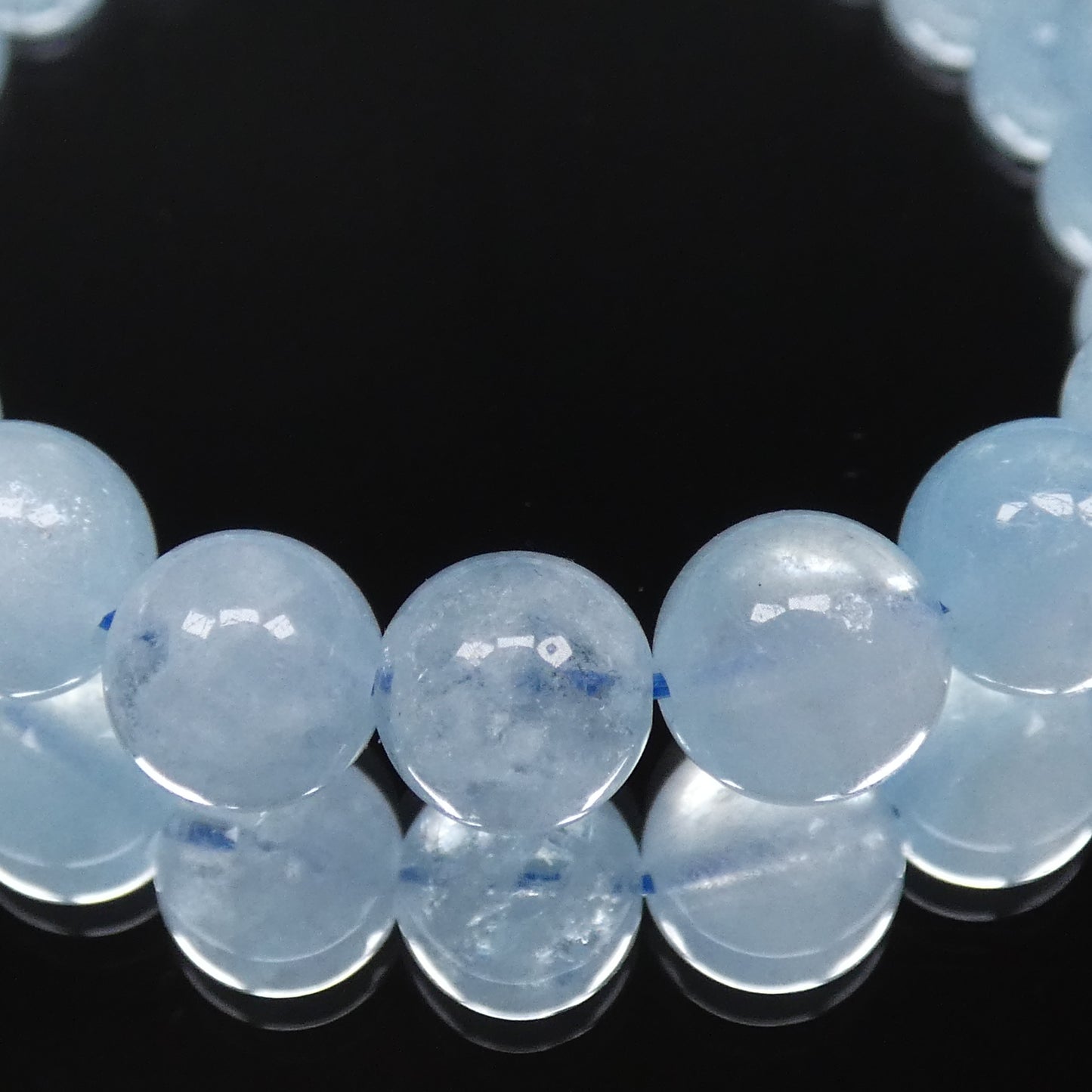アクアマリン ブレスレット 4A 内周16㎝ 直径約7.5mm【B1861】