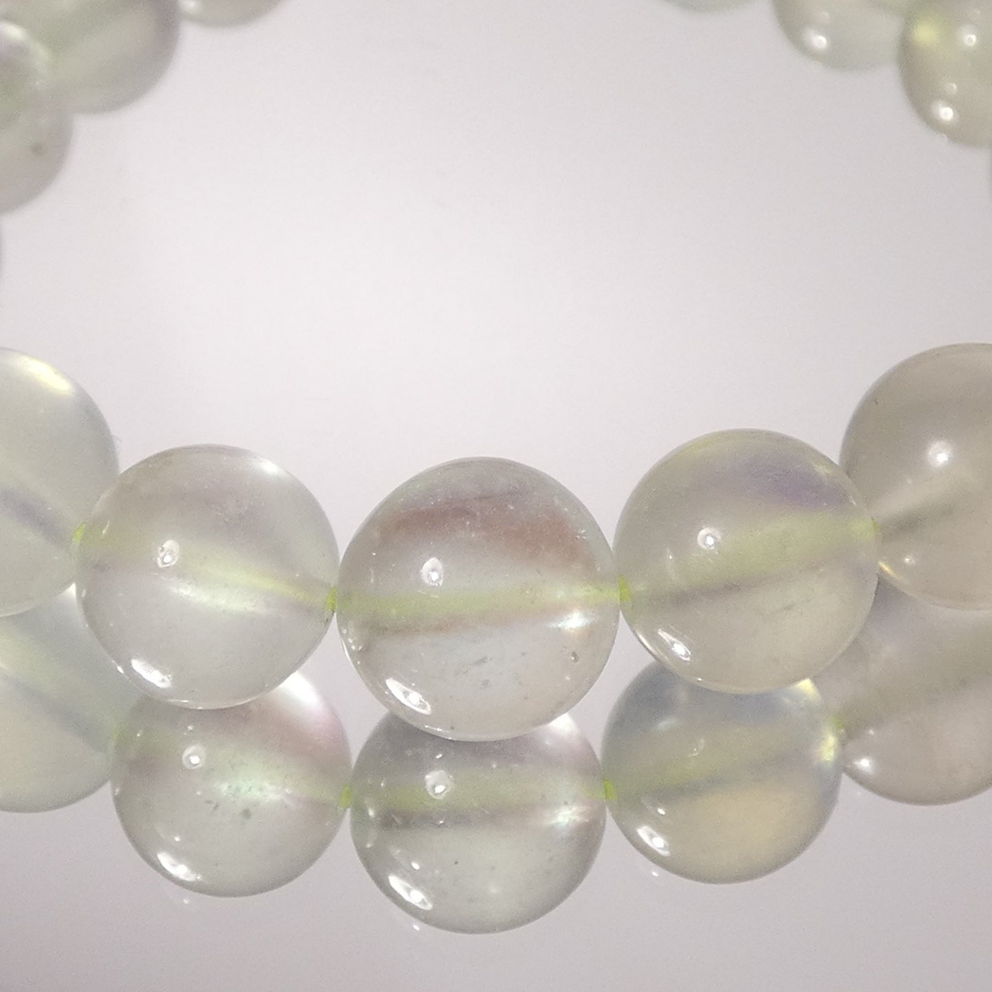グリーンアクアマリン(ベリル) ブレスレット 4A 内周15.5㎝ 直径約9.5mm【B1373】