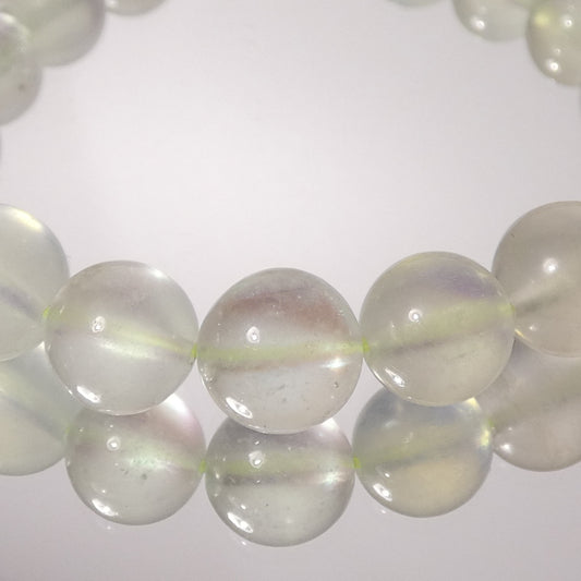 グリーンアクアマリン(ベリル) ブレスレット 4A 内周15.5㎝ 直径約9.5mm【B1373】