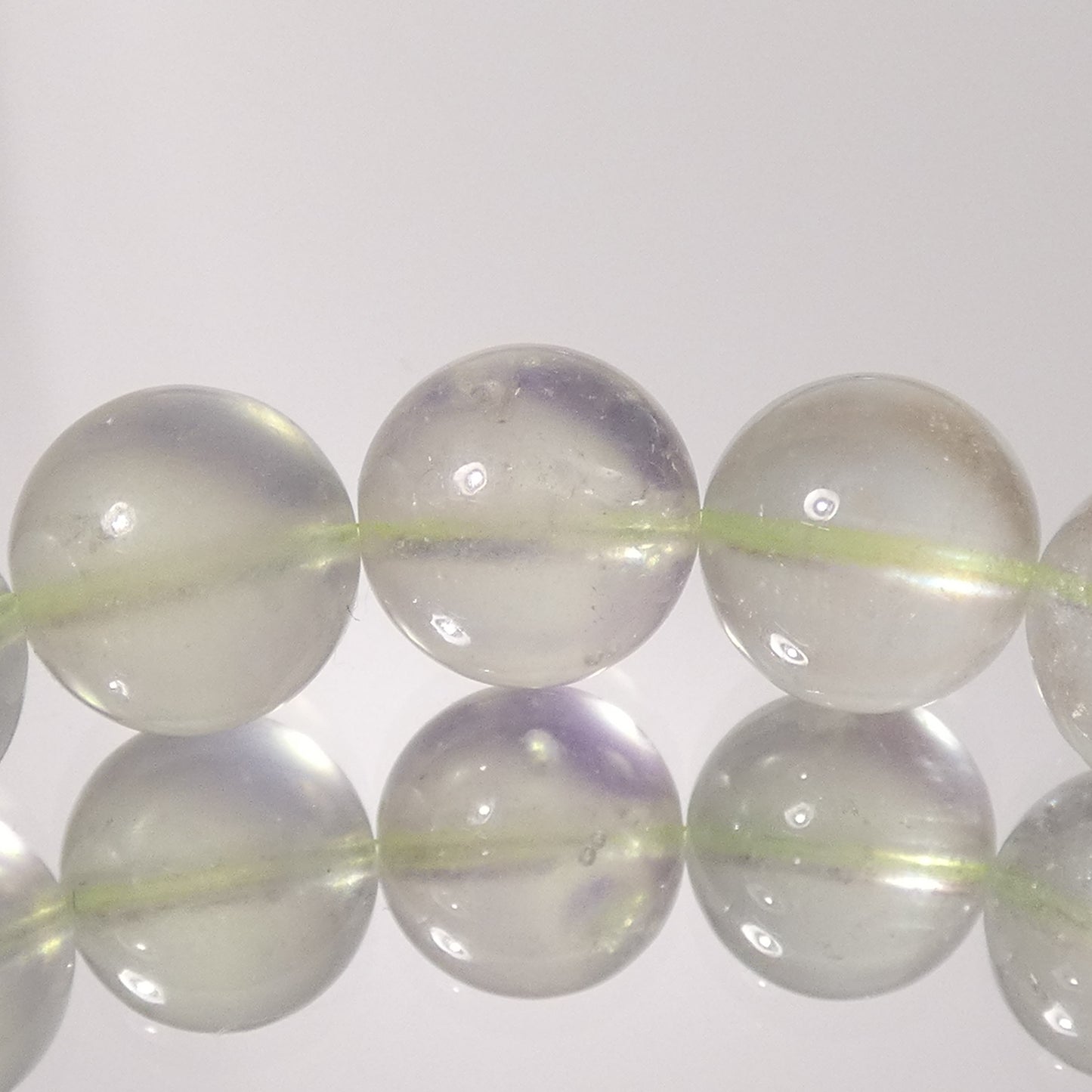グリーンアクアマリン(ベリル) ブレスレット 4A 内周15.5㎝ 直径約9.5mm【B1373】