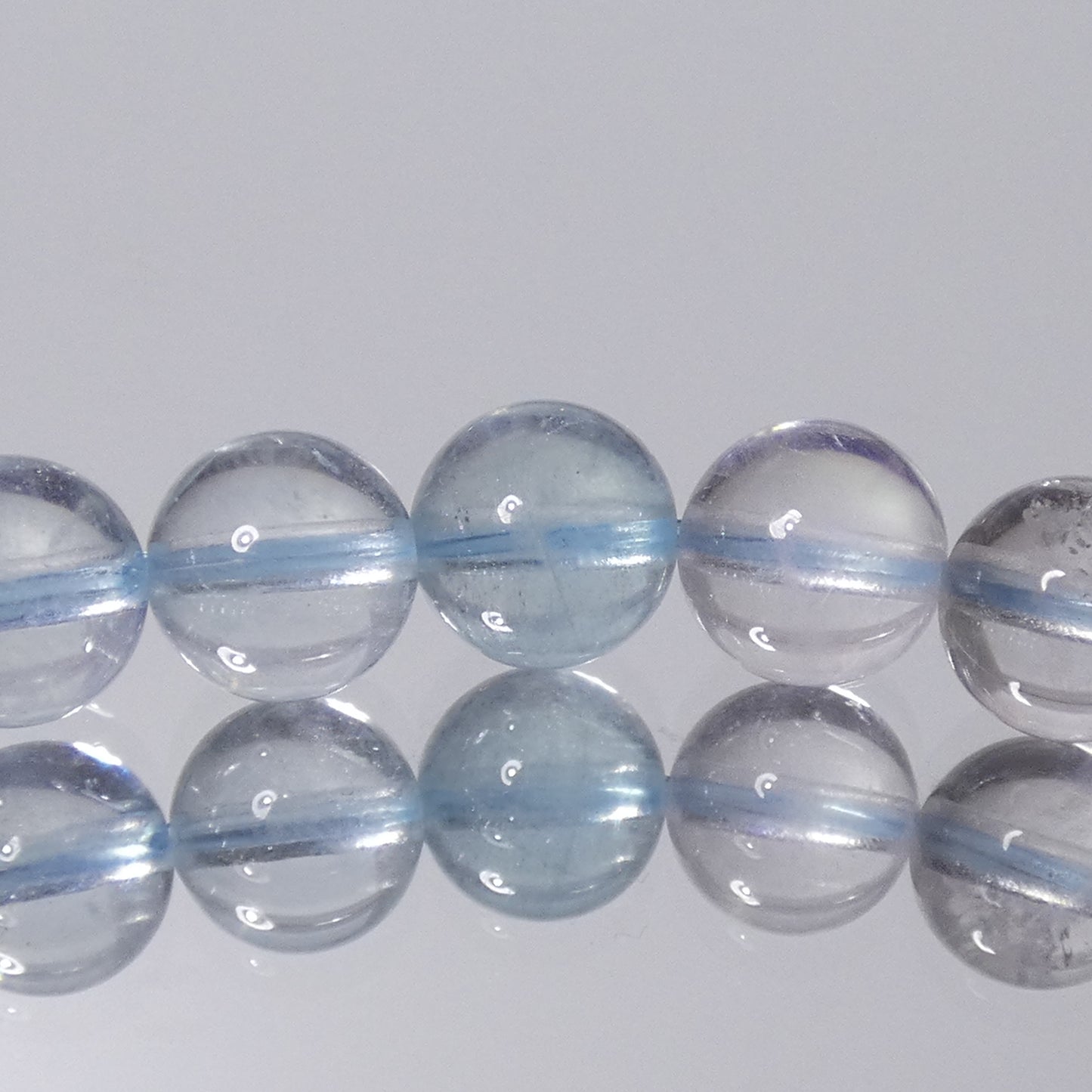 アイスアクアマリン ブレスレット 4A 内周16㎝ 直径約7.1mm【B2028】