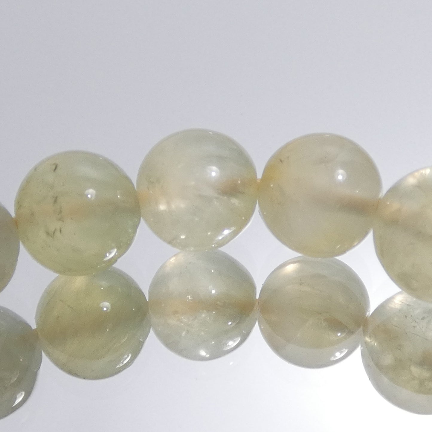 プレナイト ブレスレット ブラジル産 3A 内周15.5㎝ 直径約7.3mm【B2318】