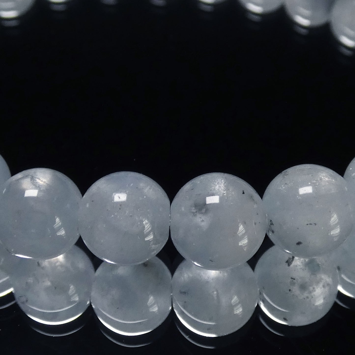 マルチアンフィボール ブルーラビットヘア水晶 ブレスレット 内周16㎝ 直径約7.5mm【B2912】