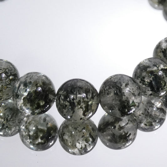 グリーンマイカ水晶 ブレスレット 4A 内周15.5㎝ 直径約7.5mm【B3131】