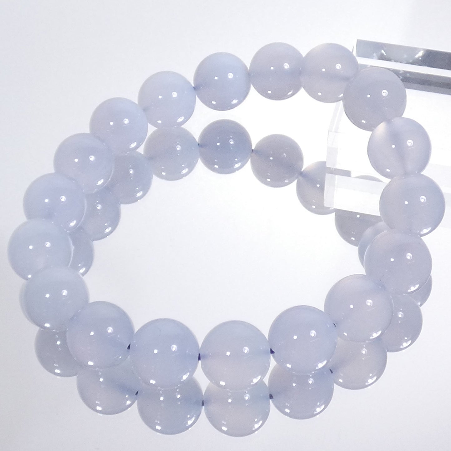 ブルーカルセドニー ブレスレット 5A 内周18㎝ 直径約12.0mm【B3117】