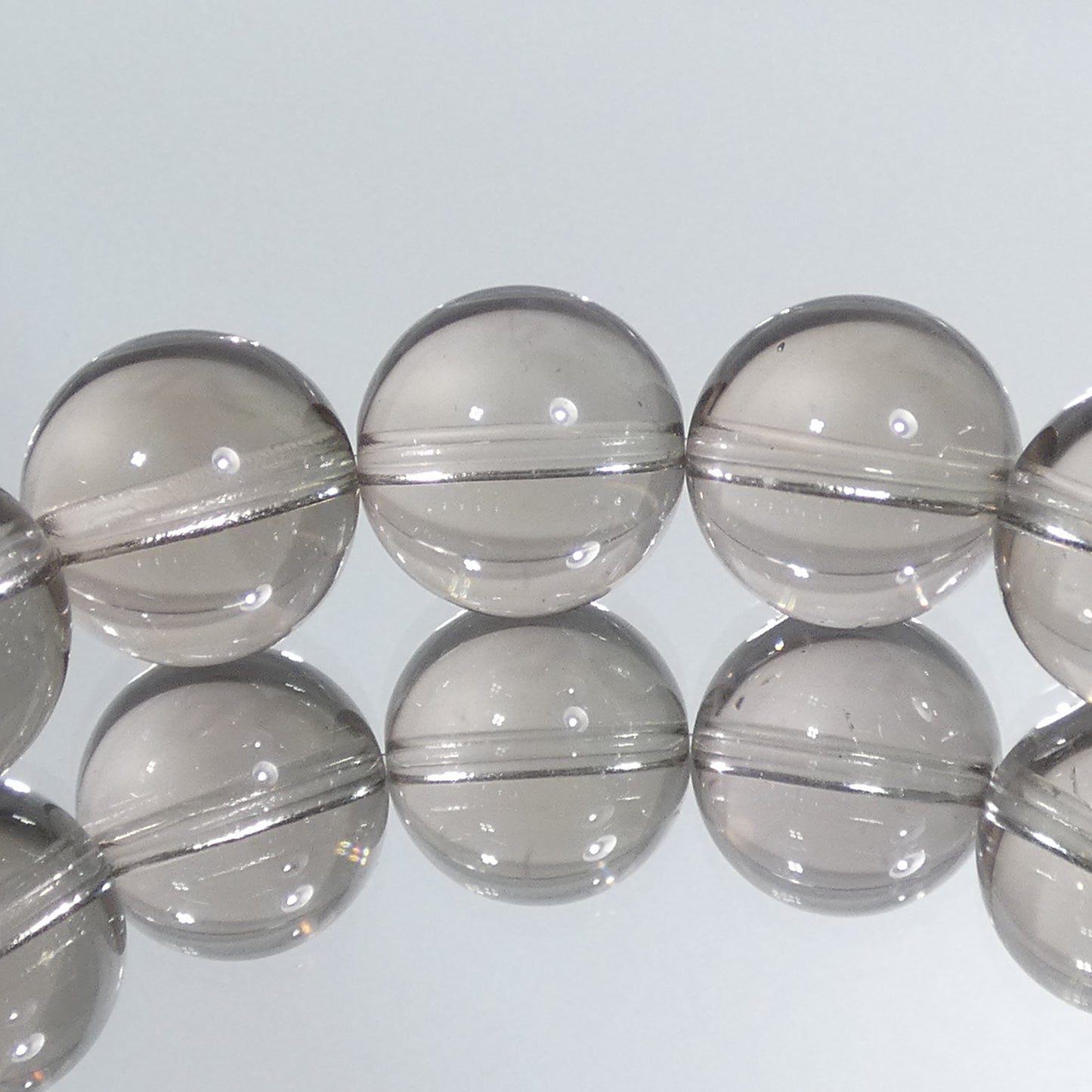 ライトスモーキークォーツ ブレスレット 5A 内周18㎝ 直径約12.7mm【B2639】