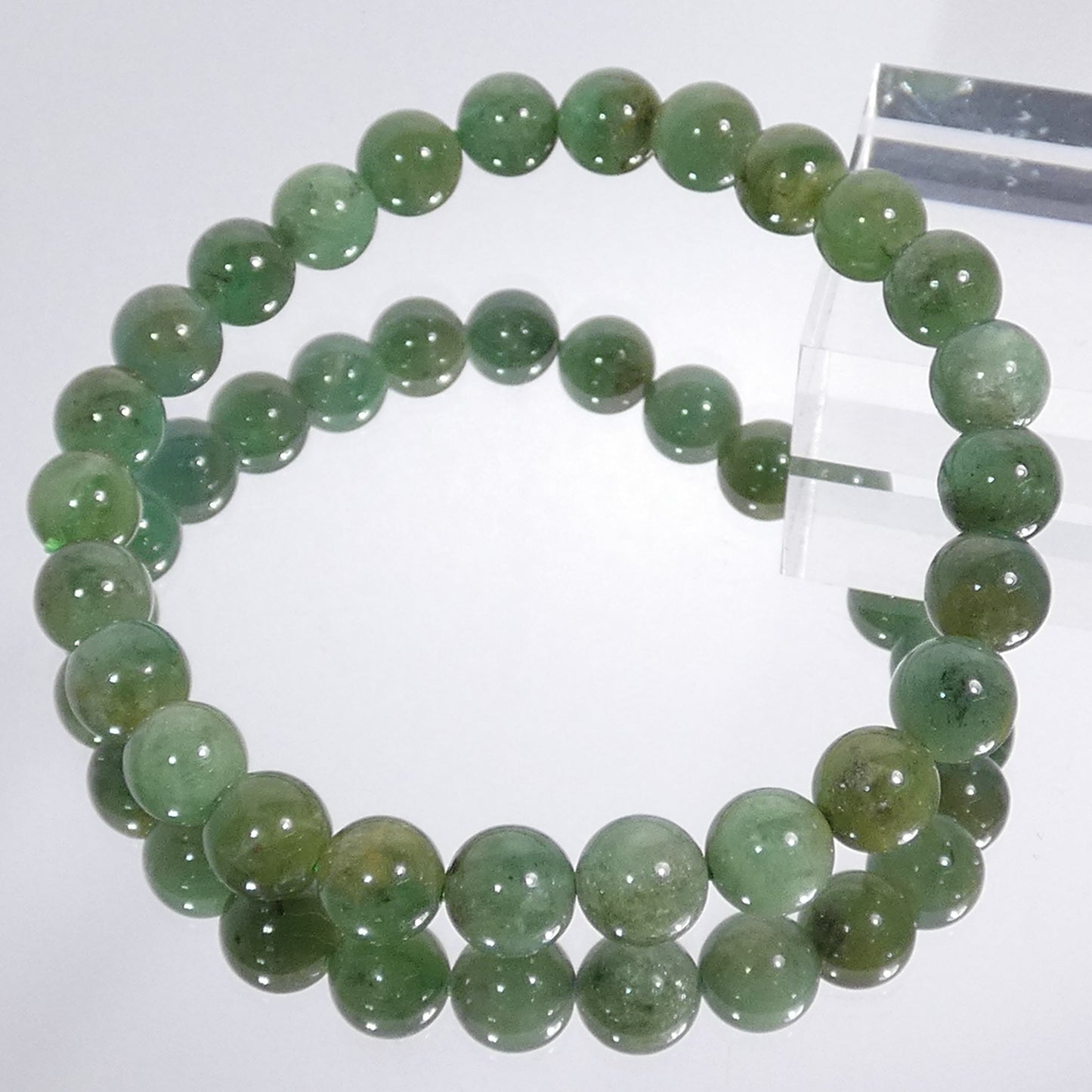 エメラルド ブレスレット ブラジル産 4A 内周15.5㎝  直径約7.2mm【B3339】