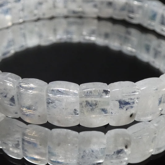 ロイヤルブルー ムーンストーン ブレスレット スリランカ産 3A 内周18㎝ 約5.7mm×8.5mm【B3438】