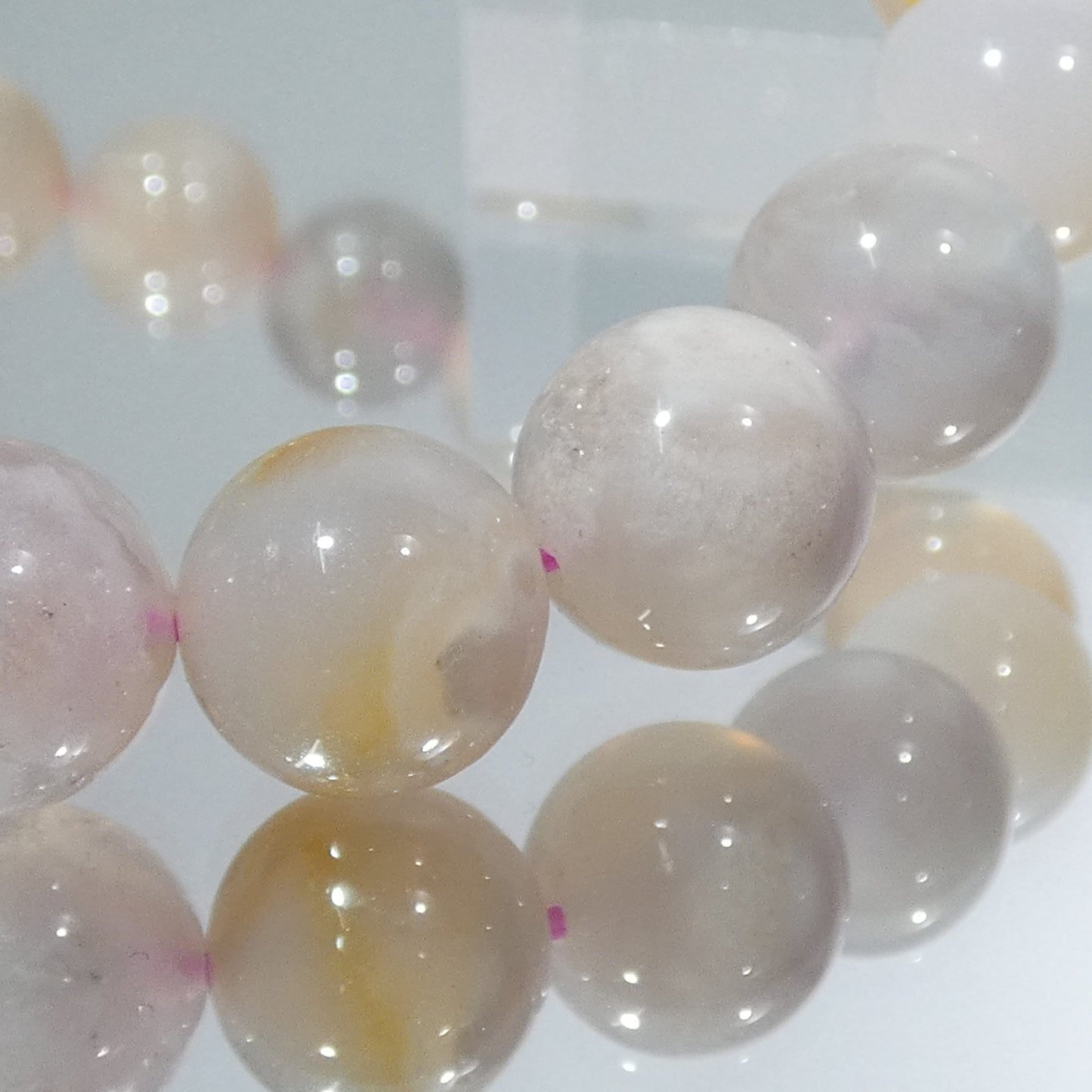 桜アゲート ブレスレット マダガスカル産 内周16.5㎝ 直径約10.0mm【B0003】