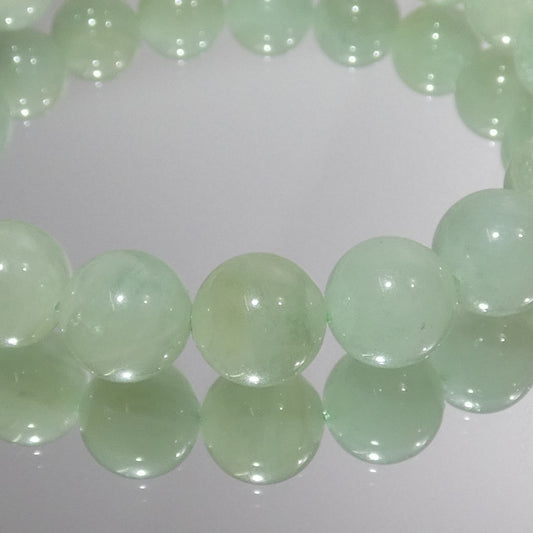 ミントグリーンアクアマリン(ベリル) ブレスレット 4A 内周17㎝ 直径約10.8mm【B0021】