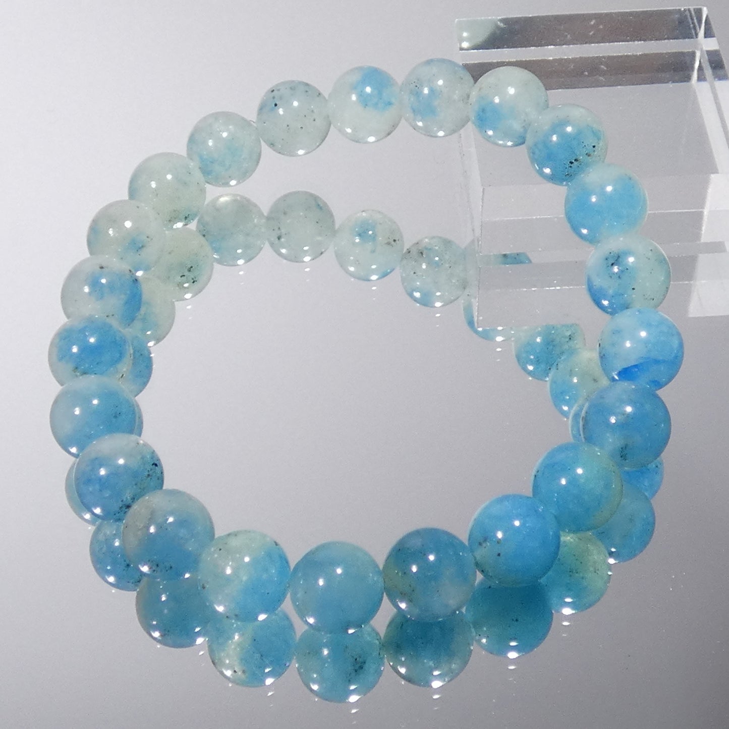 グラノブラスチッククォーツ ブレスレット アフガニスタン産 5A 内周16㎝ 直径約8.5mm【B0047】