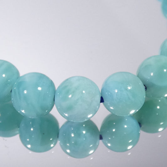 ラリマー ブレスレット 3A 内周16㎝ 直径約7.5mm【B0067】