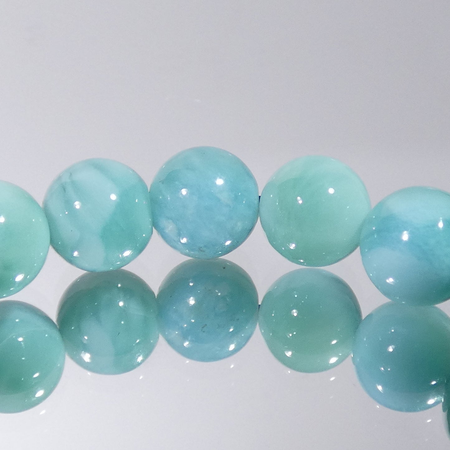ラリマー ブレスレット 3A 内周16㎝ 直径約7.5mm【B0067】