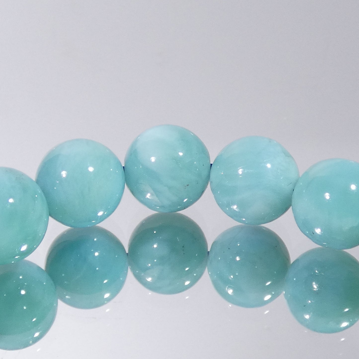 ラリマー ブレスレット 3A 内周16㎝ 直径約7.5mm【B0067】