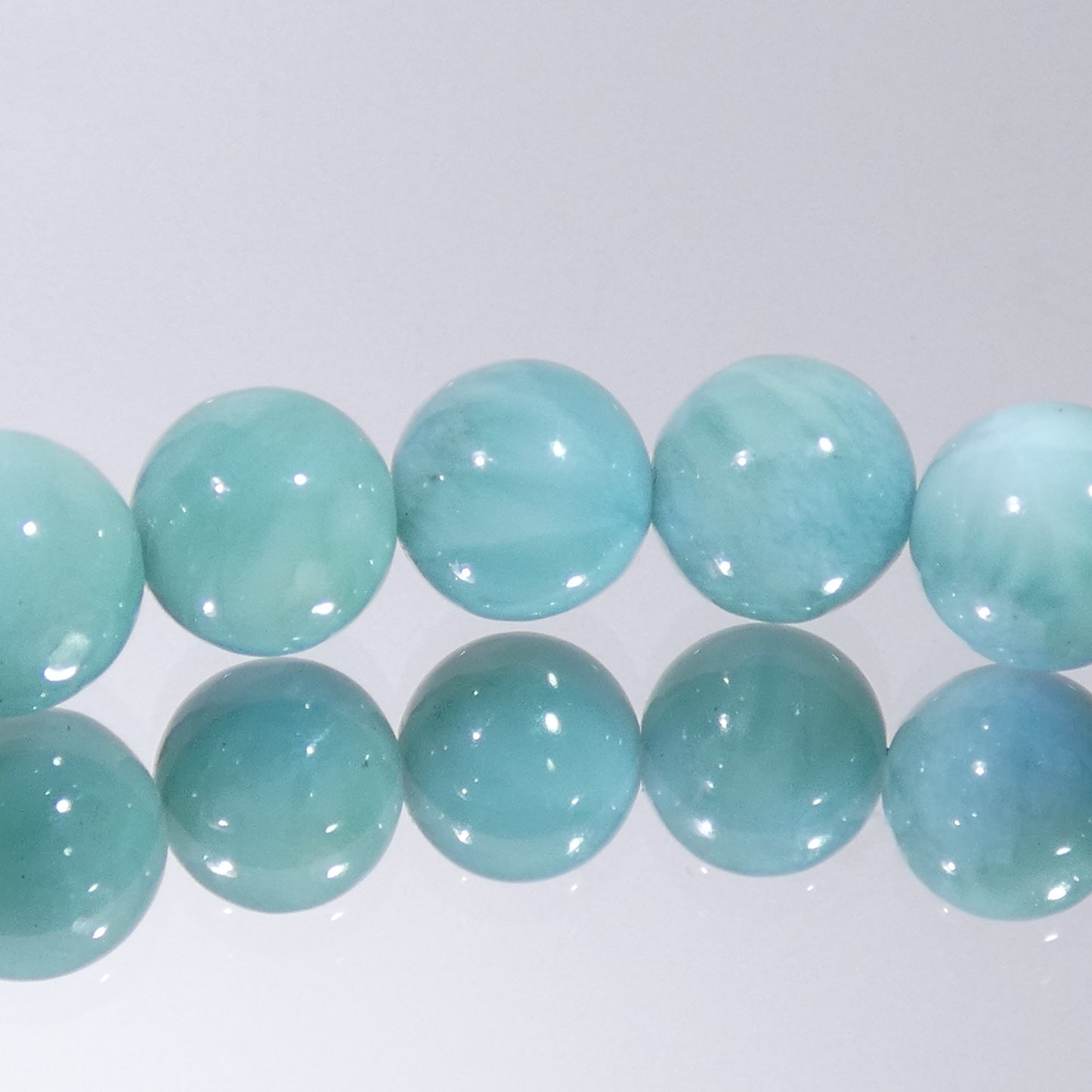 ラリマー ブレスレット 3A 内周16㎝ 直径約7.5mm【B0066】