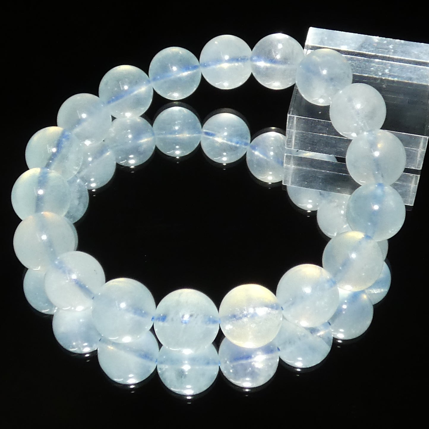 アクアマリン ブレスレット 3A＋ 内周17.5㎝ 直径約11.7mm【B0046】