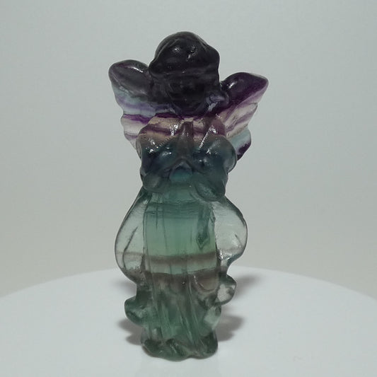 フローライト天使 高さ約5.9cm 幅約2.9㎝ 約28g【G0111】
