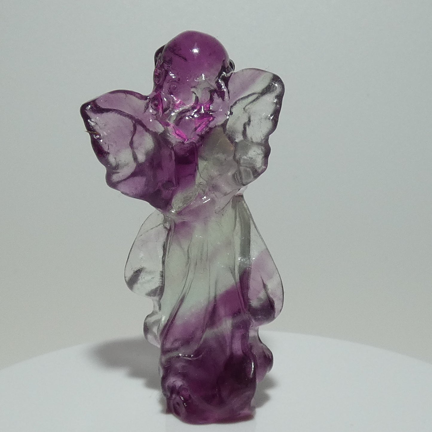 フローライト天使 高さ約5.9cm 幅約2.9㎝ 約28g【G0112】