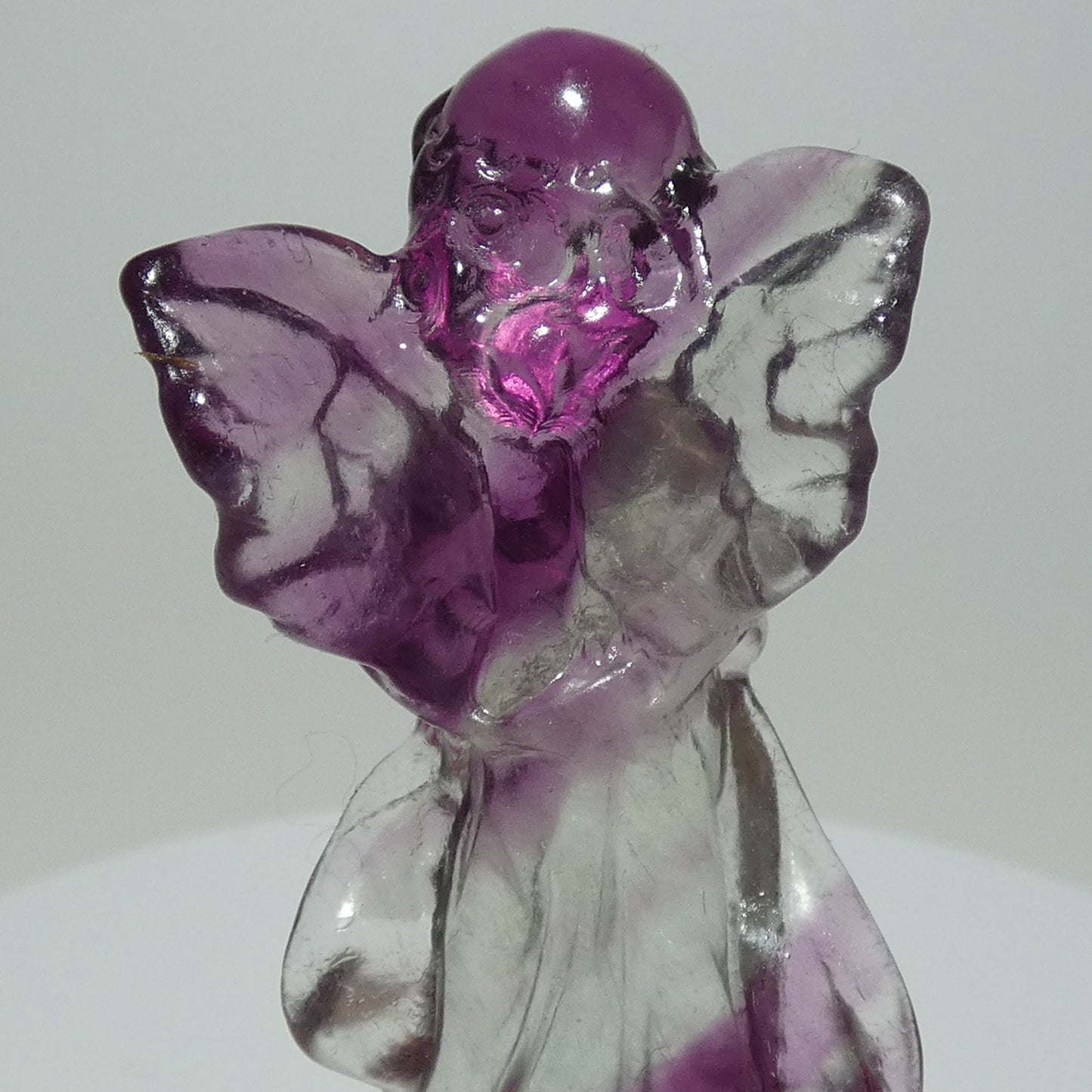 フローライト天使 高さ約5.9cm 幅約2.9㎝ 約28g【G0112】