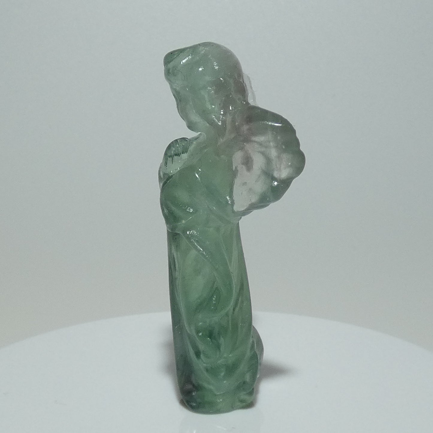 フローライト天使 高さ約5.9cm 幅約2.9㎝ 約28g【G0113】