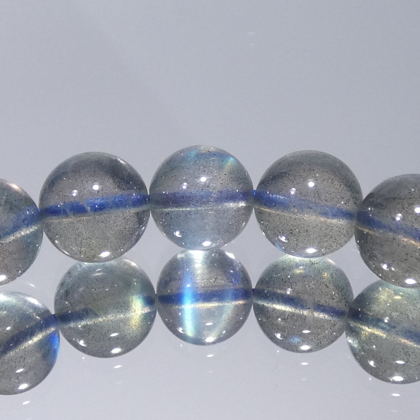 ラブラドライト ブレスレット 5A 内周15.5㎝ 直径約8.1mm【B0135】