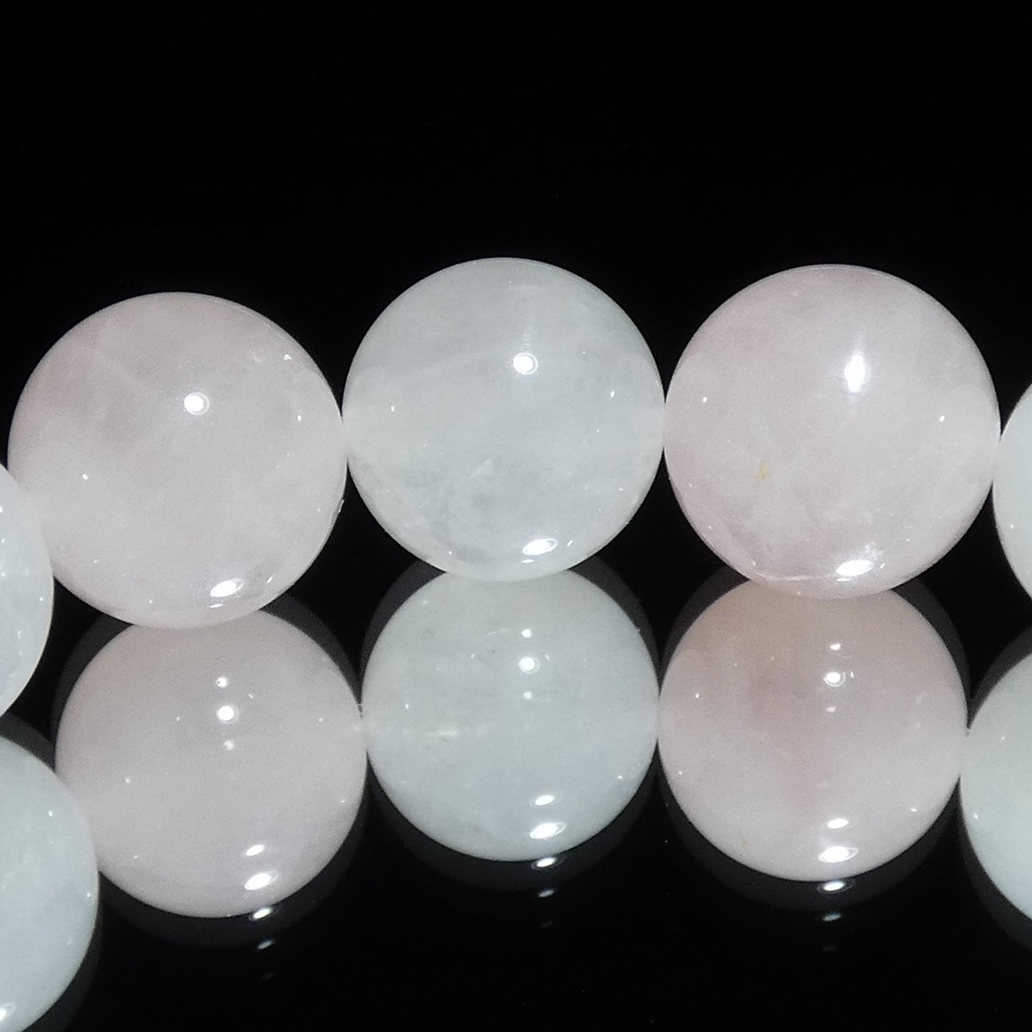 ローズクォーツ 桜ピンク ブレスレット ブラジル産 4A 内周17.5㎝ 直径約12.8mm【B0209】
