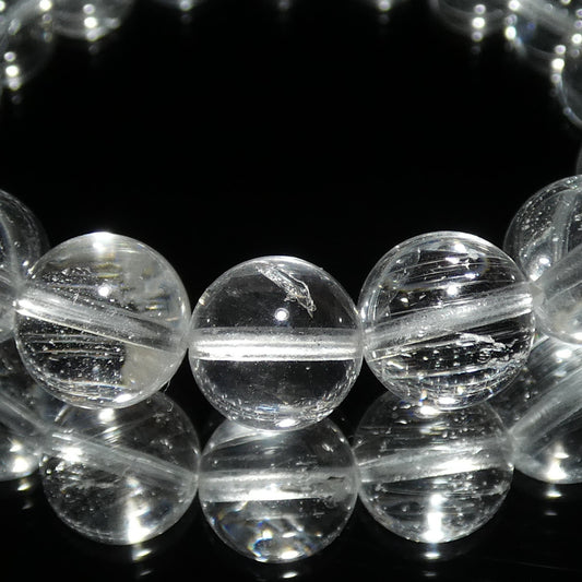 ホワイトトパーズ ブレスレット 5A 内周16㎝ 直径約9.7mm【B0192】