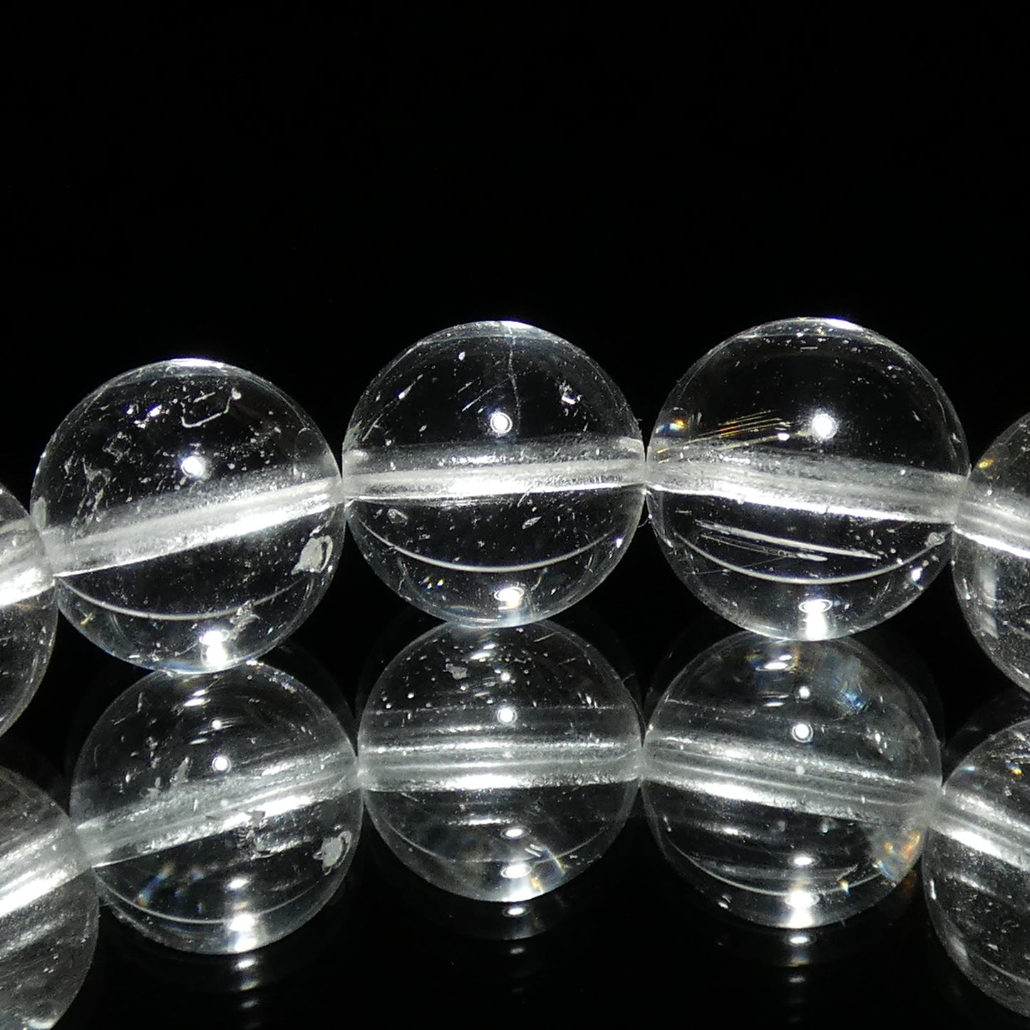 ホワイトトパーズ ブレスレット 5A 内周16㎝ 直径約9.7mm【B0192】