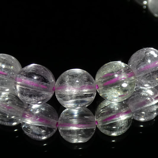 クンツァイト ブレスレット 5A 内周15.5㎝ 直径約6.8mm【B0161】